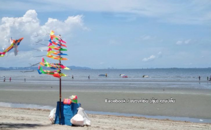 ​”หาดบางแสน” สะอาดแล้ว หลังเทศบาลเร่งเก็บกวาดขยะ