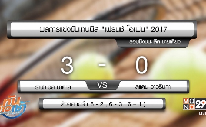 “นาดาล” ผงาดคว้าแชมป์ “เฟรนช์ โอเพ่น” สมัยที่ 10