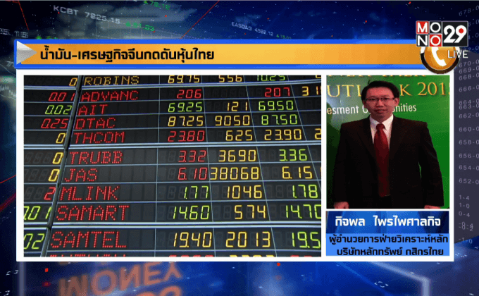 น้ำมัน-เศรษฐกิจจีนกดดันหุ้นไทย