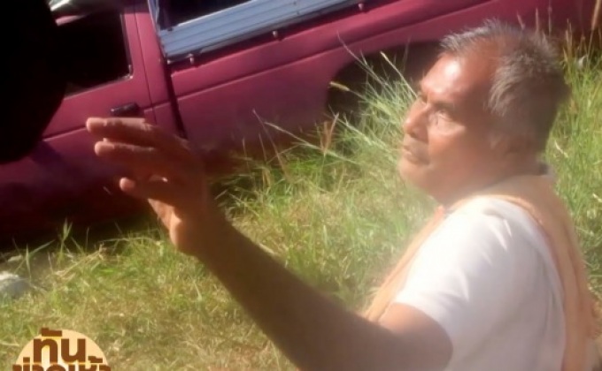 ลุงวัย 62 เมาซิ่งรถกระบะชนเสาไฟเกาะกลางถนน