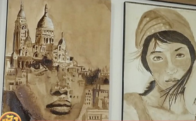 ศิลปินอิรักวาดภาพจากกาแฟ