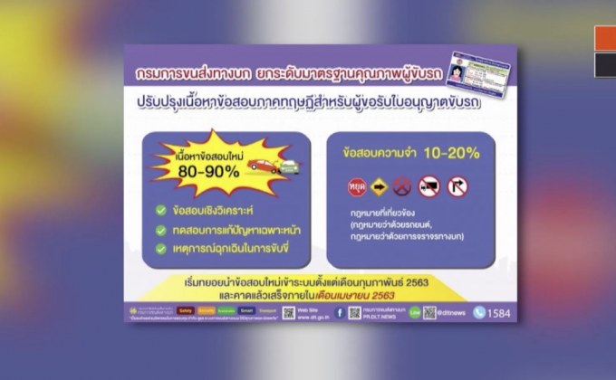ขนส่งยกเครื่องสอบใบขับขี่ลดจำเหลือ 10%