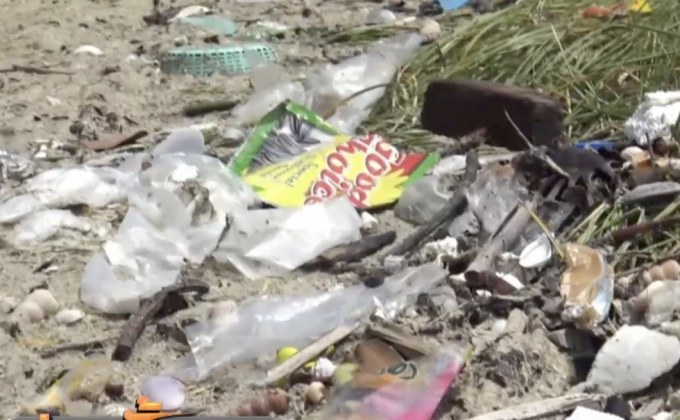 ซากวัชพืช-ขยะเกลื่อนชายหาดวนอุทยานปราณบุรี