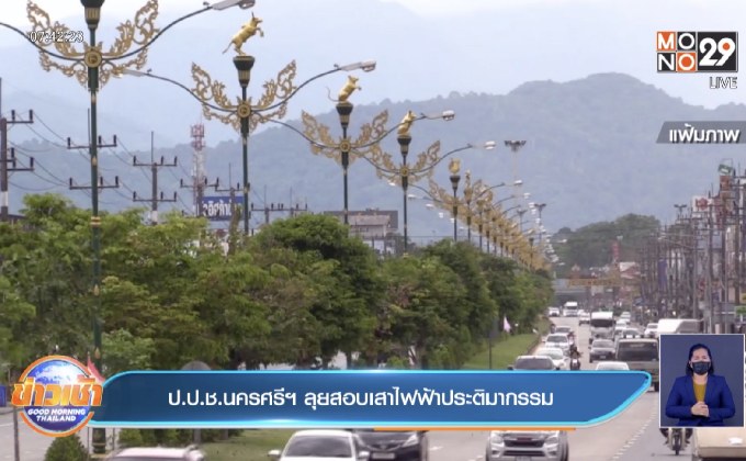 ป.ป.ช.นครศรีฯ ลุยสอบเสาไฟฟ้าประติมากรรม