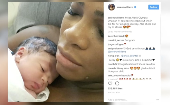 “เซเรน่า วิลเลียมส์” เผยโฉมลูกสาวครั้งแรก