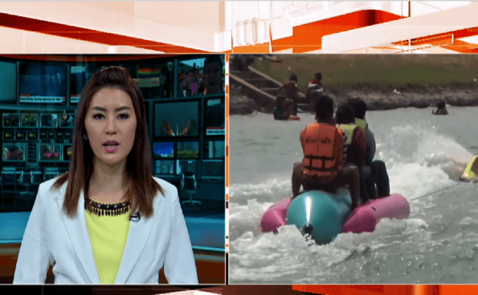 เล่นน้ำ”ทะเลสาบทุ่งกุลา” ดับร้อน