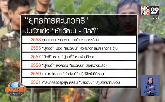 ย้อน “ยุทธการตะนาวศรี”ปมขัดแย้งชัยวัฒน์ บิลลี่