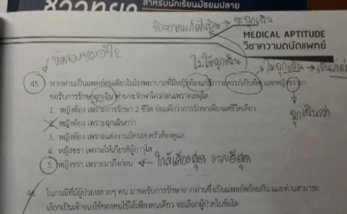 ดราม่าข้อสอบถนัดแพทย์ โลกออนไลน์ VS ติวเตอร์