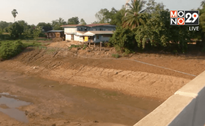 แม่น้ำยมตอนกลางแห้งจนเห็นพื้นทราย