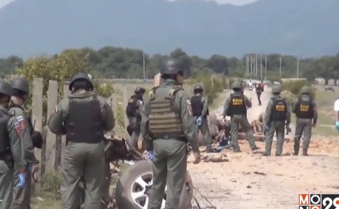 พบหลักฐานแก๊งวางระเบิดรถทหารทุ่งยางแดง