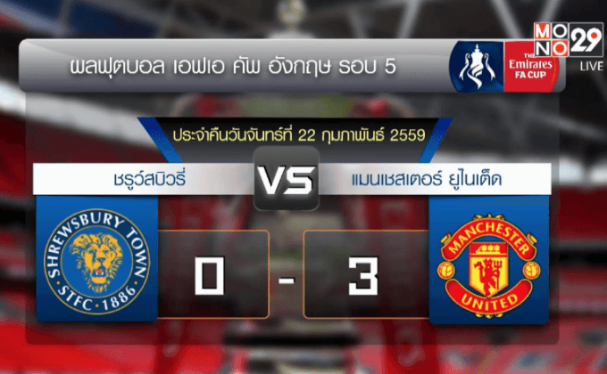 ผลฟุตบอล เอฟเอ คัพ อังกฤษ