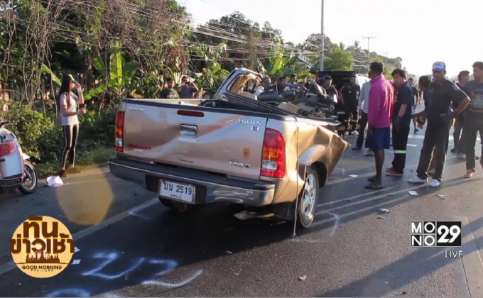 รถกระบะชนท้ายรถบรรทุก  คนขับกระเด็นออกจากรถเสียชีวิต