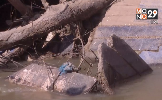 กระแสน้ำกัดเซาะตลิ่งทำบ้านริมคลองทรุด จ.พิจิตร