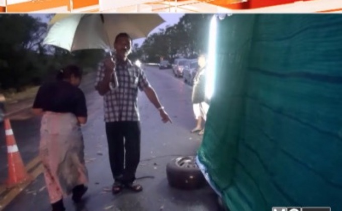 ฝนถล่มซ้ำพัดเต้นท์ผู้อพยพเสียหายที่จ.ตรัง