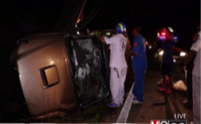 รถกระบะตกสะพานบาดเจ็บ 6 คน