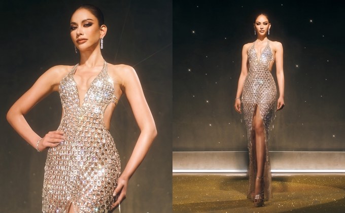 ชุดราตรีจากฝากระป๋อง แอนนา เอี่ยมเสืองาม ในรอบพรีลิมฯ Miss Universe 2022