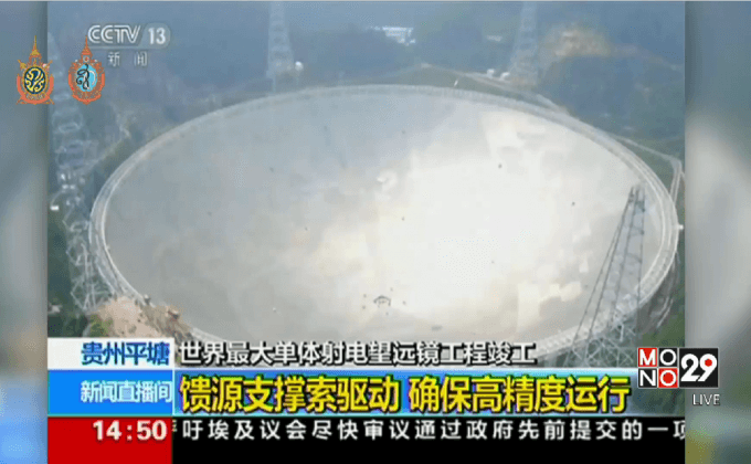 จีนเริ่มใช้งานกล้องโทรทรรศน์วิทยุที่ใหญ่ที่สุดในโลกแล้ว