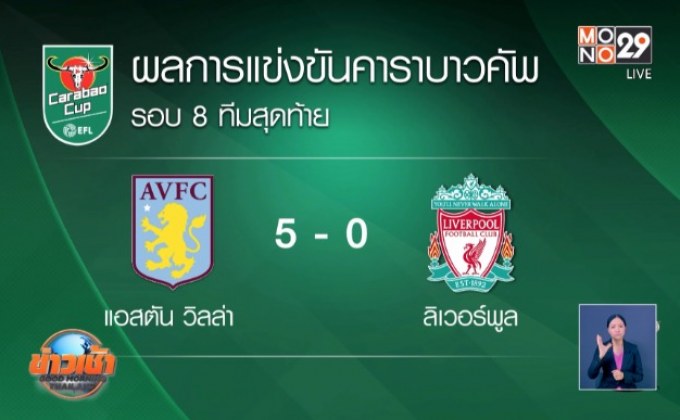 ผลการแข่งขันฟุตบอลคาราบาวคัพ รอบ 8 ทีมสุดท้าย