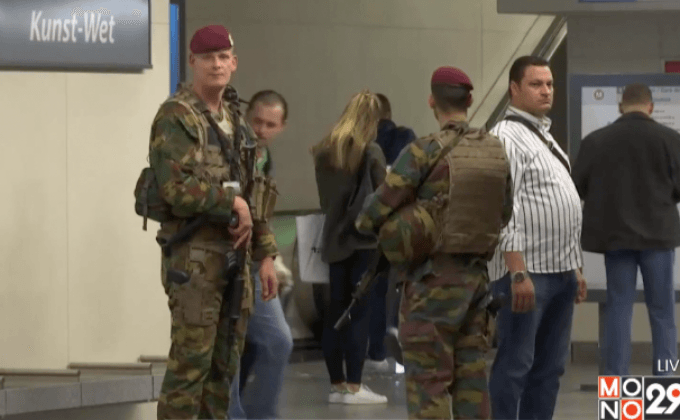 หยุดบริการรถไฟใต้ดินและปิดห้างในบรัสเซลส์ เบลเยียม