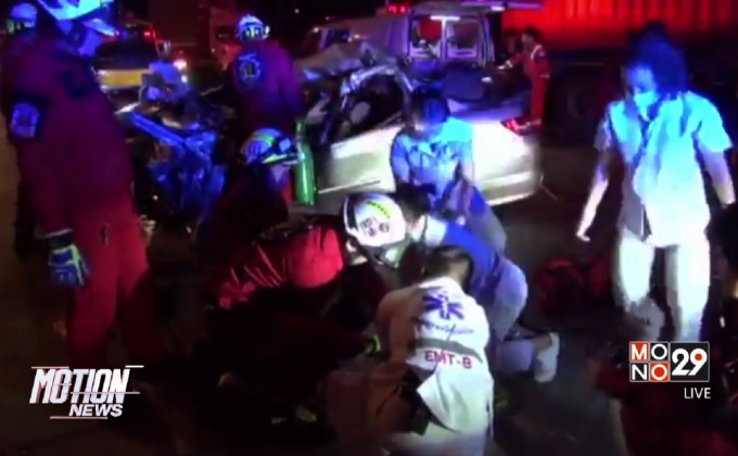 รถยนต์ชนท้ายรถพ่วงเสียชีวิต 1 คน