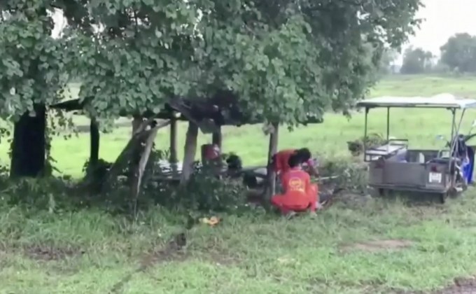 ฟ้าผ่าชาวบ้านบาดเจ็บสาหัส ขณะตัดหญ้าใต้ต้นไม้ใหญ่