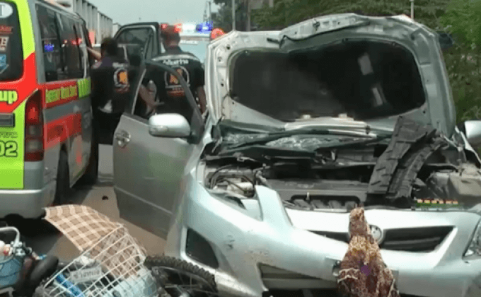 เก๋งซิ่งชนจักรยานสังเวย 2 ศพ