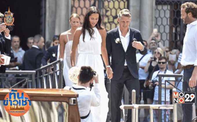 “ชไวนี-อนา” จูงมือเข้าพิธีวิวาห์ที่เวนิส