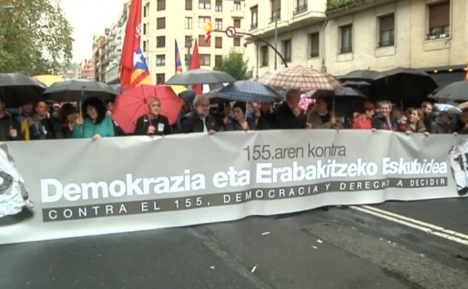 ชาวสเปนในแคว้นบาสก์ประท้วงคัดค้านมาตรา 155