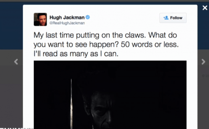 “วูล์ฟเวอร์รีน” ทวีตถามแฟนหนัง อยากเห็นอะไรในภาค3?