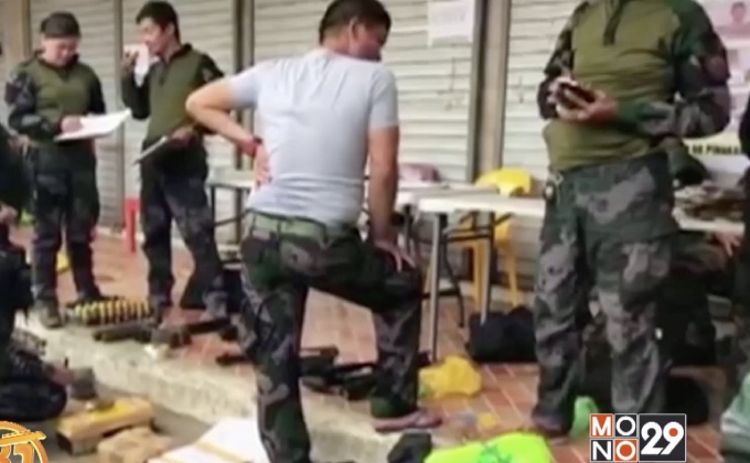 ตำรวจฟิลิปปินส์เข้าตรวจสอบบ้านเรือนในมาราวี