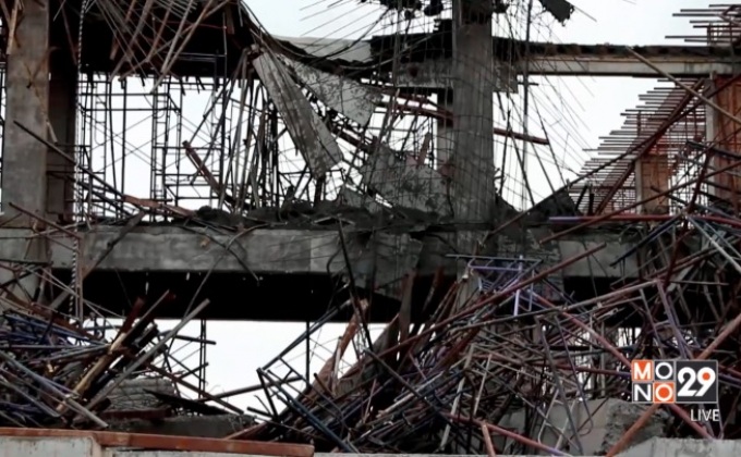 นั่งร้านก่อสร้างตึกศิลปวัฒนธรรม จ.ตรังทรุดตัว