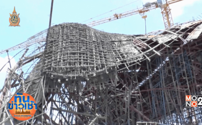 หนีตายอลหม่าน ศูนย์รถอีซูซุถล่มขณะก่อสร้าง