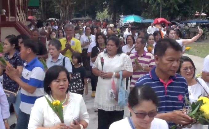 บรรยากาศเวียนเทียนวันมาฆบูชา