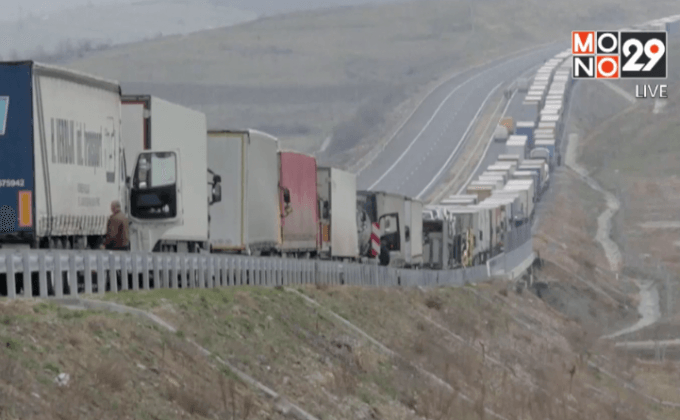 เหตุประท้วงพรมแดนกรีซ-บัลแกเรียทำรถติดยาวเหยียด