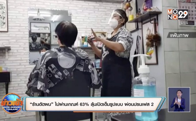 “ร้านตัดผม” ไม่ผ่านเกณฑ์ 63% ลุ้นเปิดเต็มรูปแบบ ผ่อนปรนเฟส 2