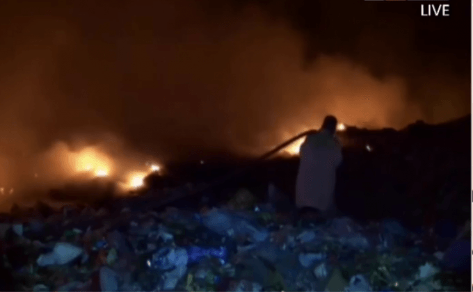 เพลิงไหม้บ่อขยะ อบต.หนองกี่ จ.ปราจีนบุรี