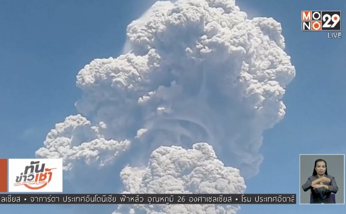 ภูเขาไฟซินาบุงในอินโดฯ ปะทุอีกครั้ง