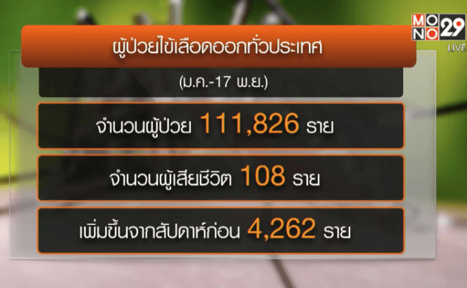 กรุงเทพฯ พบผู้ป่วยไข้เลือดออกเพิ่มมากสุด