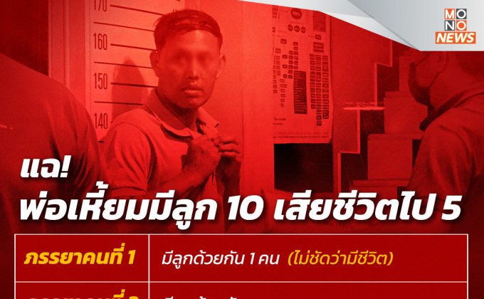 แฉประวัติ “พ่อใจโหด” ฆ่าลูกฝังปูน มีเมีย 4 ลูก 10 เสียชีวิตไป 5 ราย