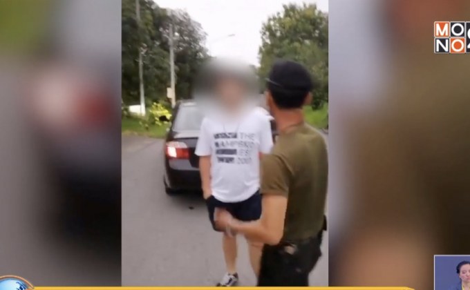 หัวร้อน อ้างลูกตำรวจใหญ่ ปาดหน้าไล่ชกคู่กรณี