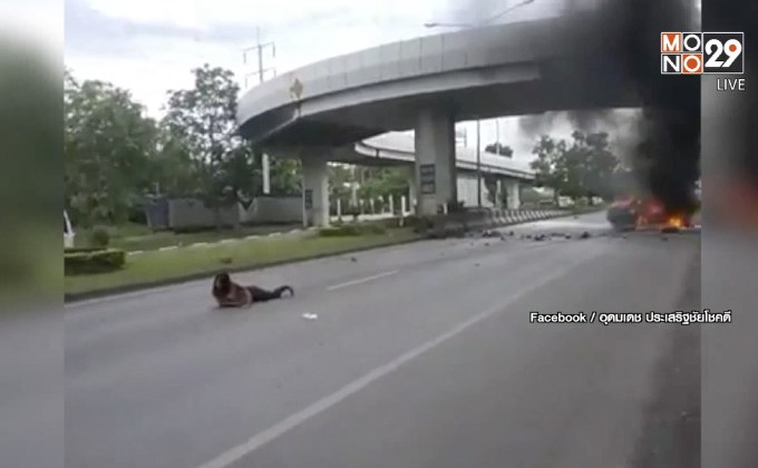 นาทีชีวิตพลเมืองดีช่วยคนเจ็บก่อนรถไฟไหม้ทั้งคัน