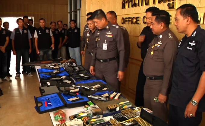 ค้นร้านวัสดุฯอายัดปืนขายขบวนการยาเสพติด