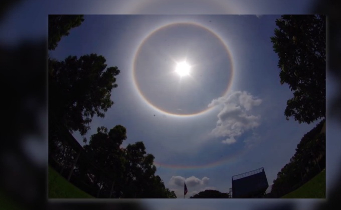 ตื่นตา! ปรากฏการณ์พระอาทิตย์ทรงกลด