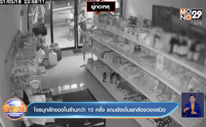 โจรบุกลักของในร้านกว่า 10 ครั้ง แถมยังขโมยกล้องวงจรปิด