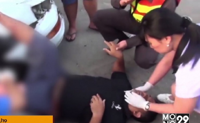 สาวลำปางซิ่งเก๋ง ชนตำรวจขาขาด