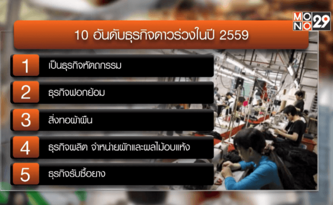 เปิด 10 ธุรกิจร่วงปี 59