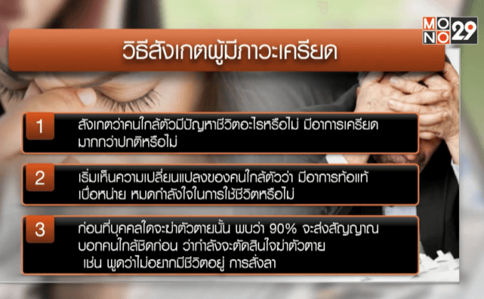 แพทย์เผยวัยทำงานเสี่ยงฆ่าตัวตายสูง