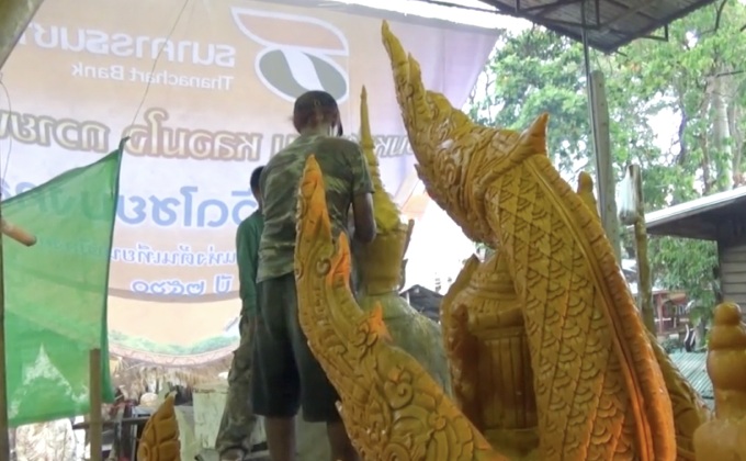 วัดไชยมงคล หลอมเทียนรวมใจ ถวายอาลัยในหลวง ร.9