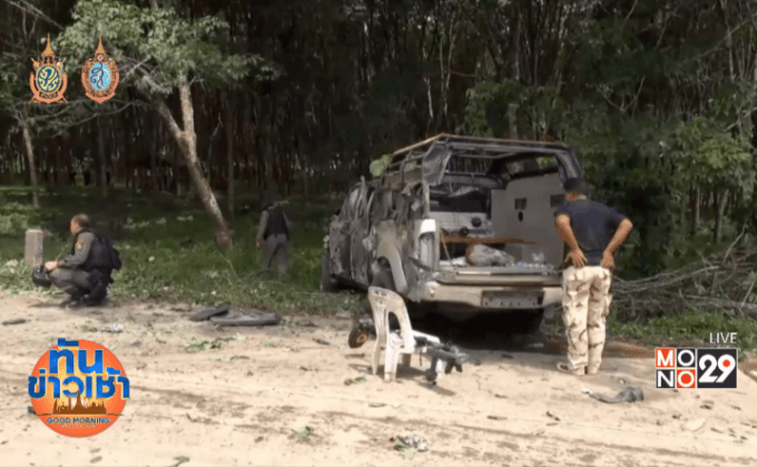 รู้ตัวแล้ว! กลุ่มนำรถบรรทุกระเบิดจอดทิ้งปั๊มน้ำมันยะลา