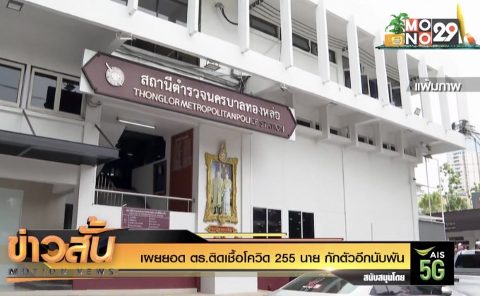 เผยยอด ตร.ติดเชื้อโควิด 255 นาย กักตัวอีกนับพัน